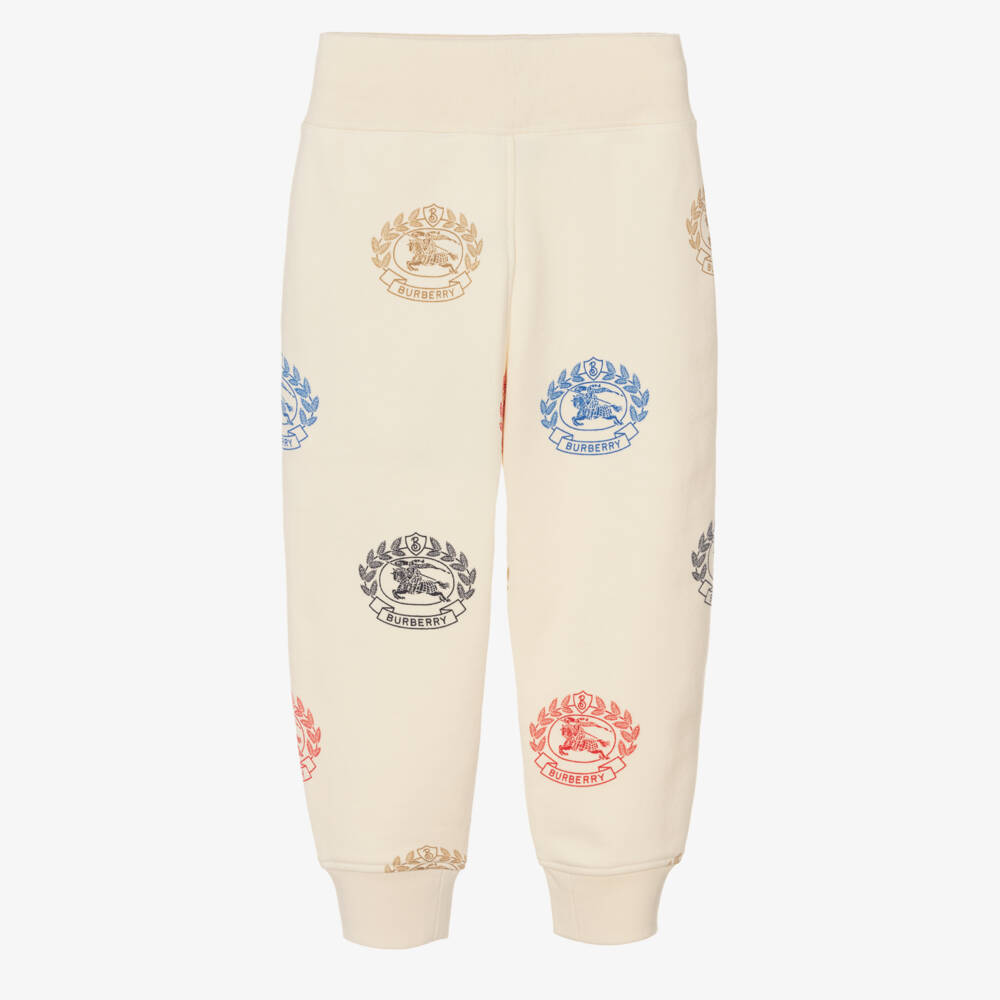 Burberry-Girls Ivory Designer Cotton Pants | Childrensalon Outlet