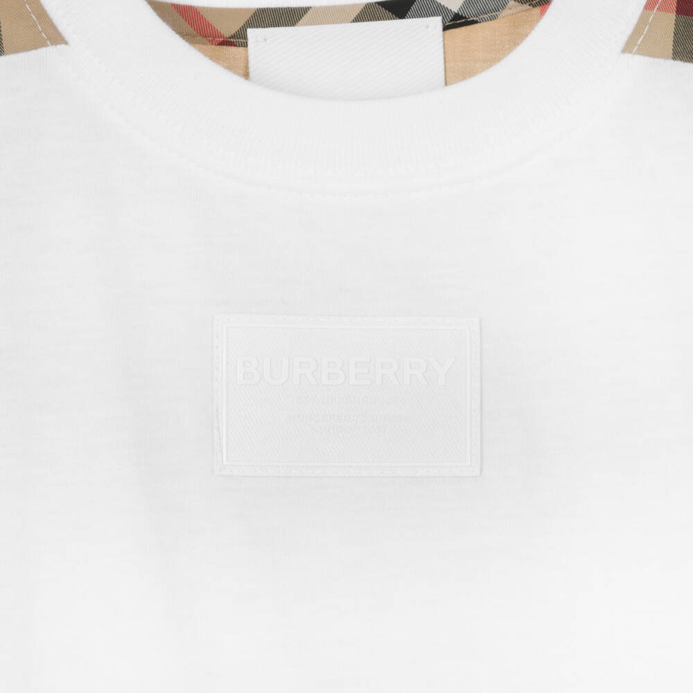 Burberry-Girls Ivory Heritage Pattern Dress | Childrensalon Outlet