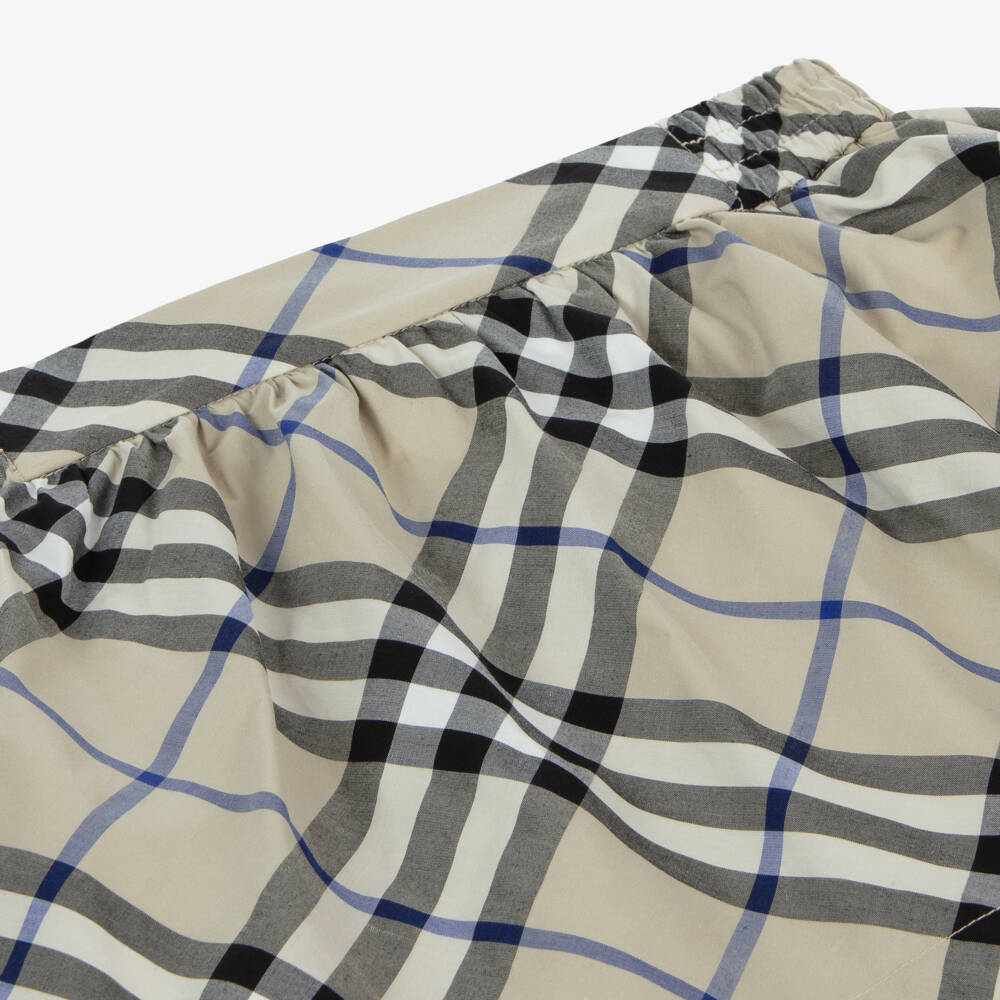 Burberry-Girls Light Grey Check Skirt | Childrensalon Outlet