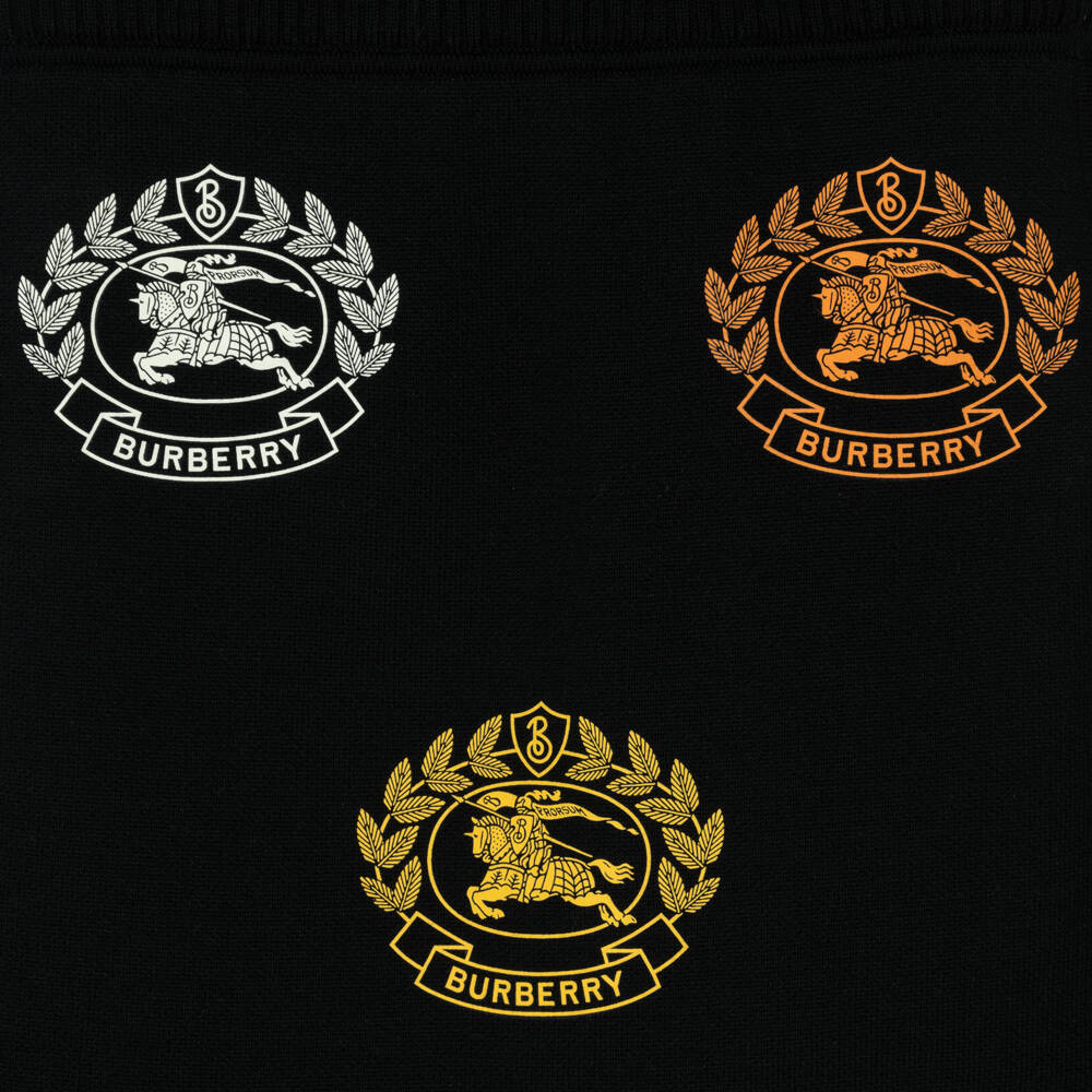 Burberry-Girls Luxurious Black Wool Skirt | Childrensalon Outlet