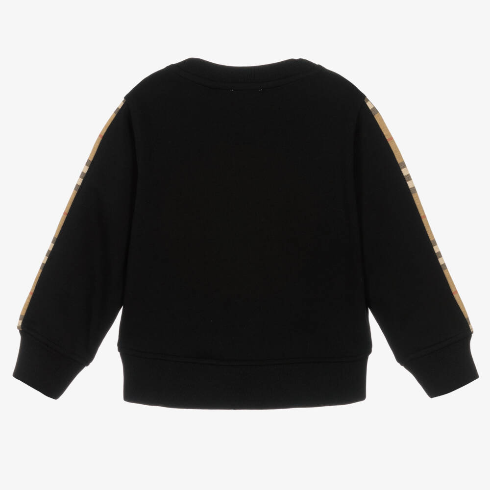 Burberry-Girls Luxurious Check-Accent Black Sweatshirt | Childrensalon Outlet