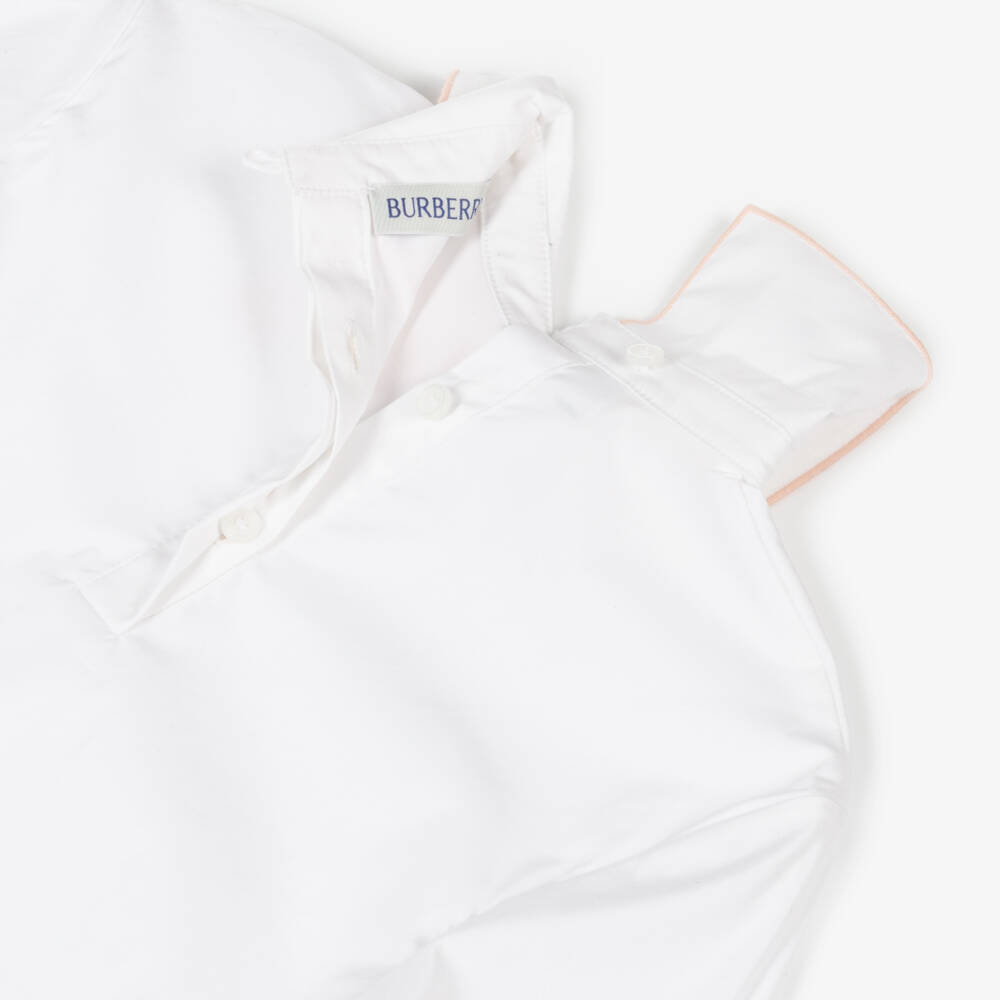 Burberry-Girls Organic Cotton White Blouse | Childrensalon Outlet