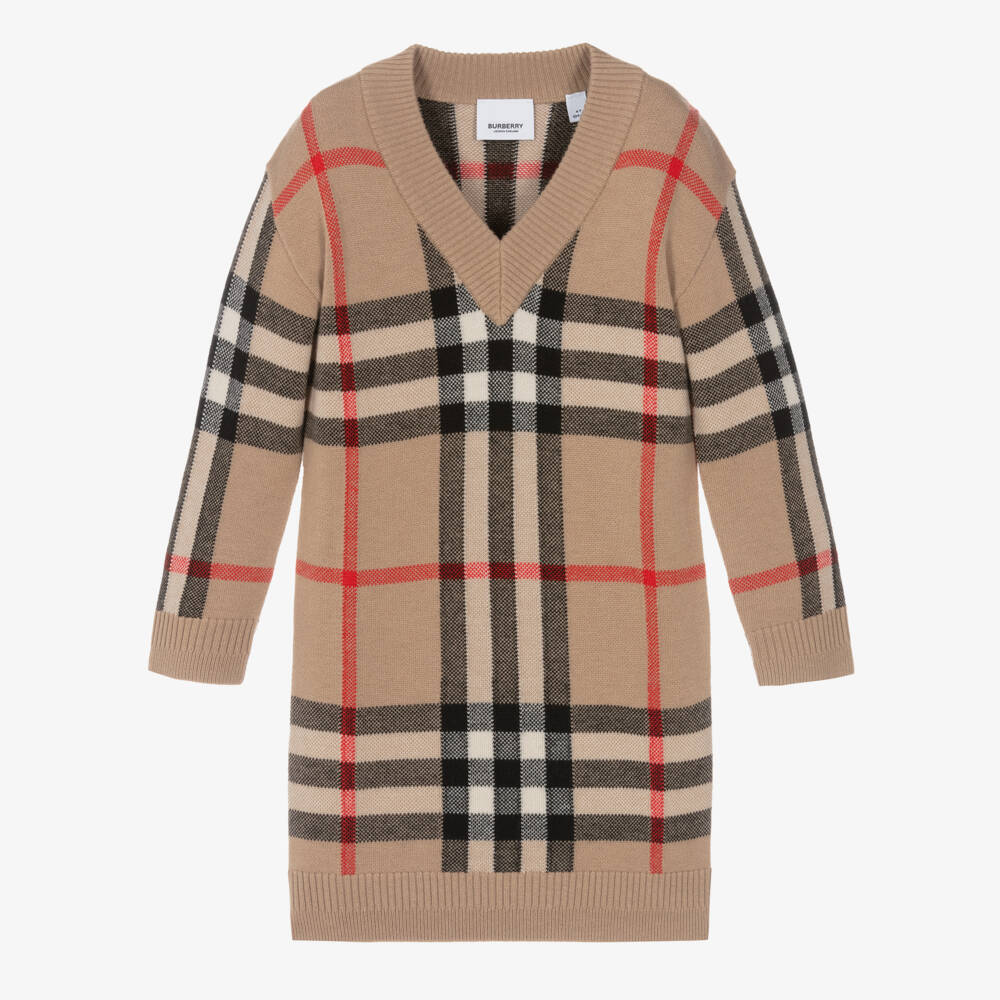 Burberry-Платье оверсайз в клетку для девочек | Childrensalon Outlet
