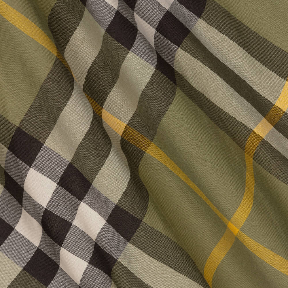 Burberry-Girls Oversized Green Check Dress | Childrensalon Outlet