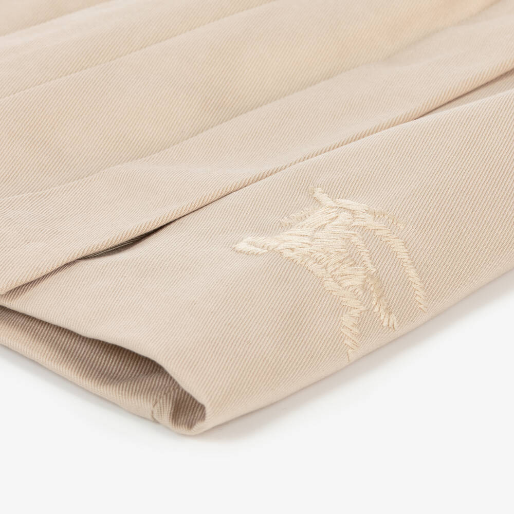 Burberry-Girls Pale Stone Twill Skirt | Childrensalon Outlet