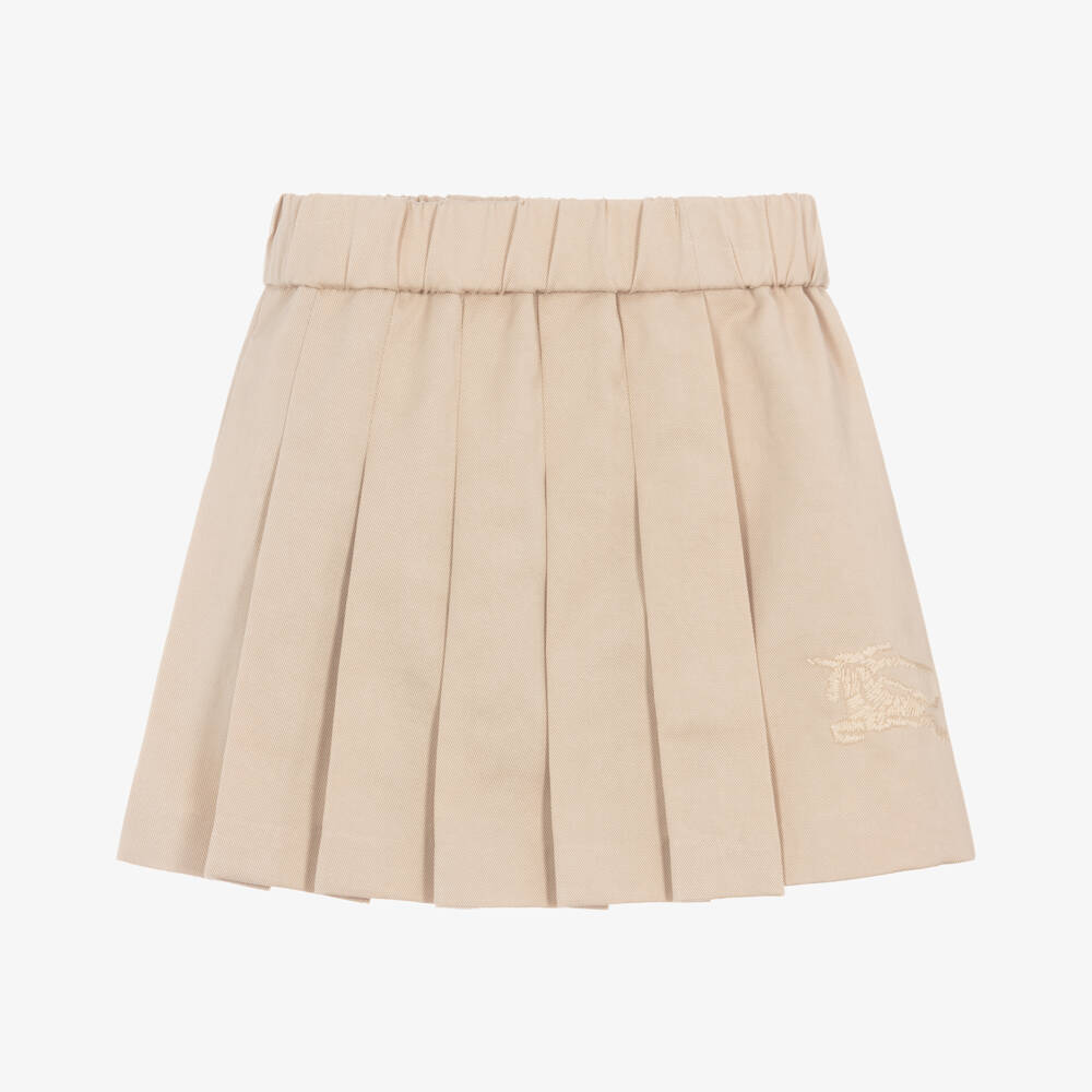 Burberry-Girls Pale Stone Twill Skirt | Childrensalon Outlet