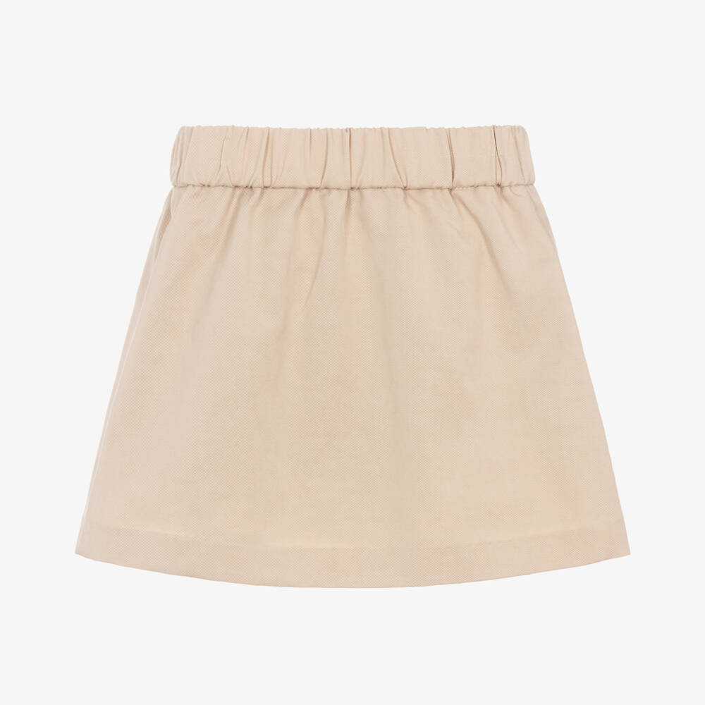 Burberry-Girls Pale Stone Twill Skirt | Childrensalon Outlet