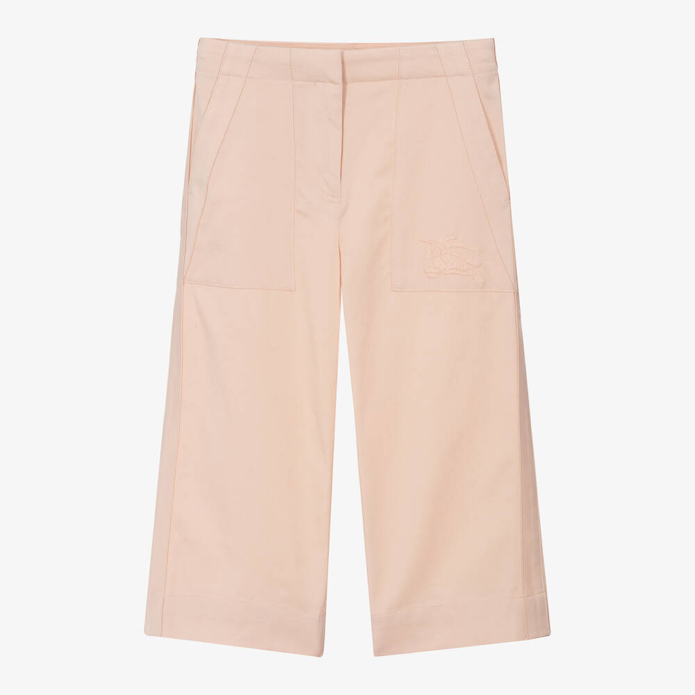 Burberry-Girls Pastel Pink Twill Pants | Childrensalon Outlet