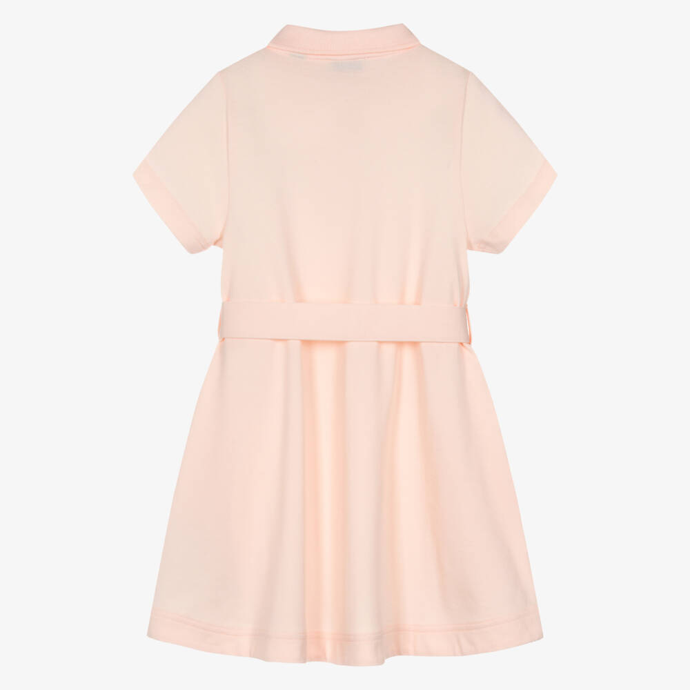 Burberry-Girls Pink Belted Cotton Polo Dress | Childrensalon Outlet