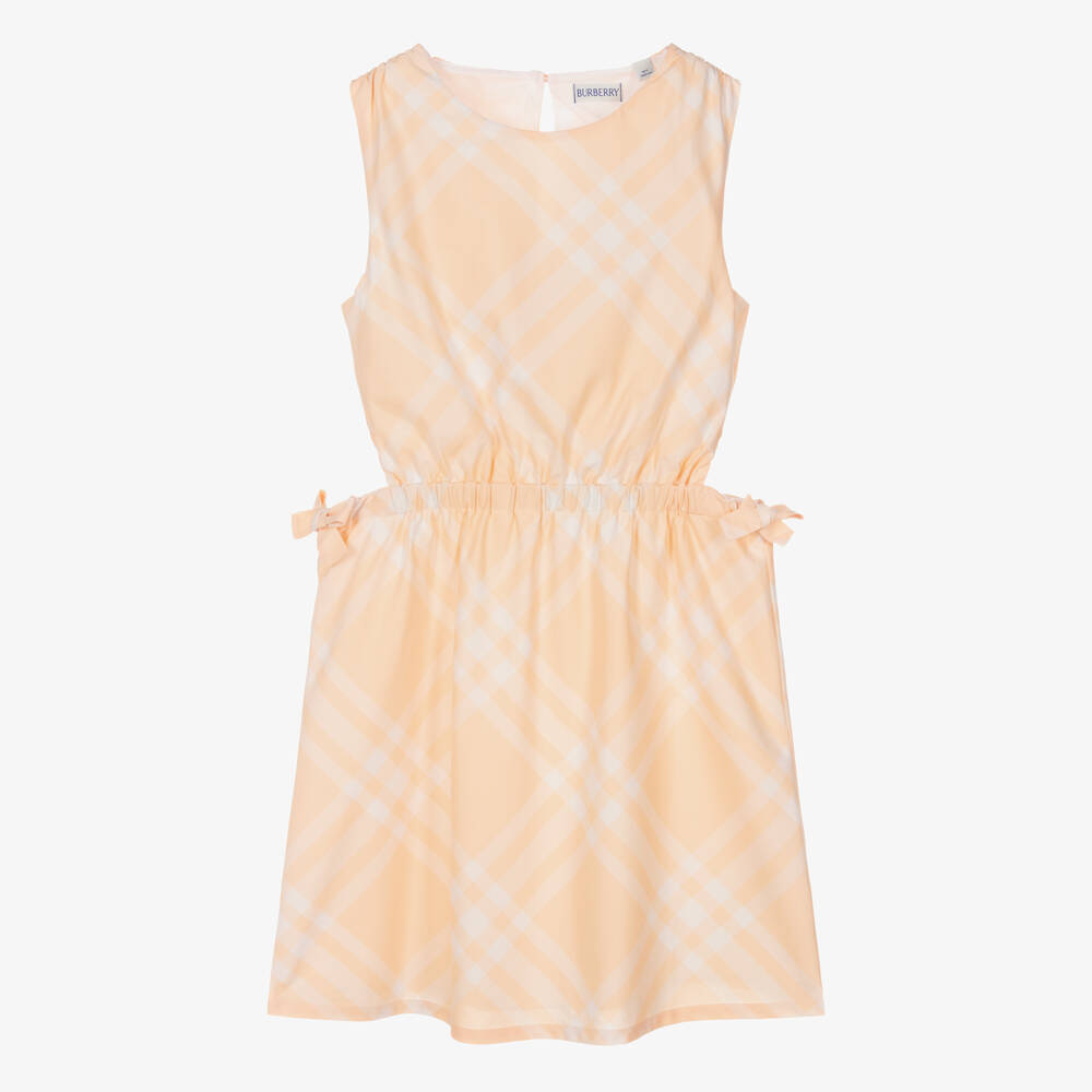 Burberry-Платье из хлопка в розовую клетку для девочек | Childrensalon Outlet