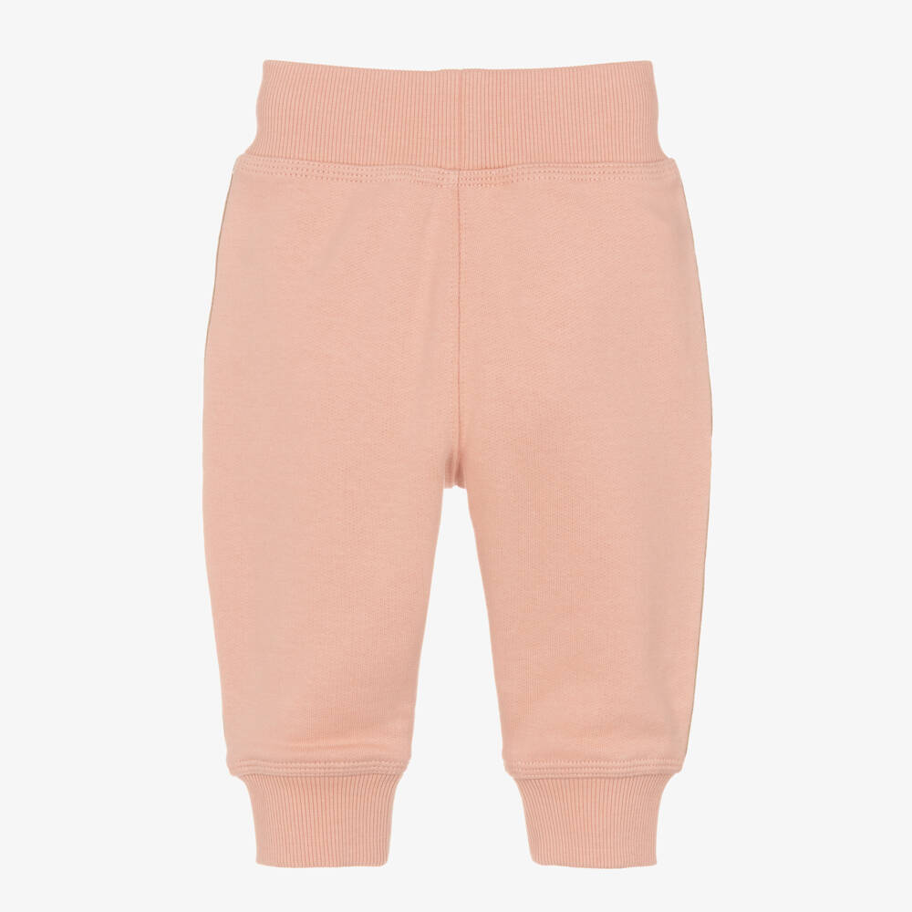 Burberry-Girls Pink Check Trim Joggers | Childrensalon Outlet