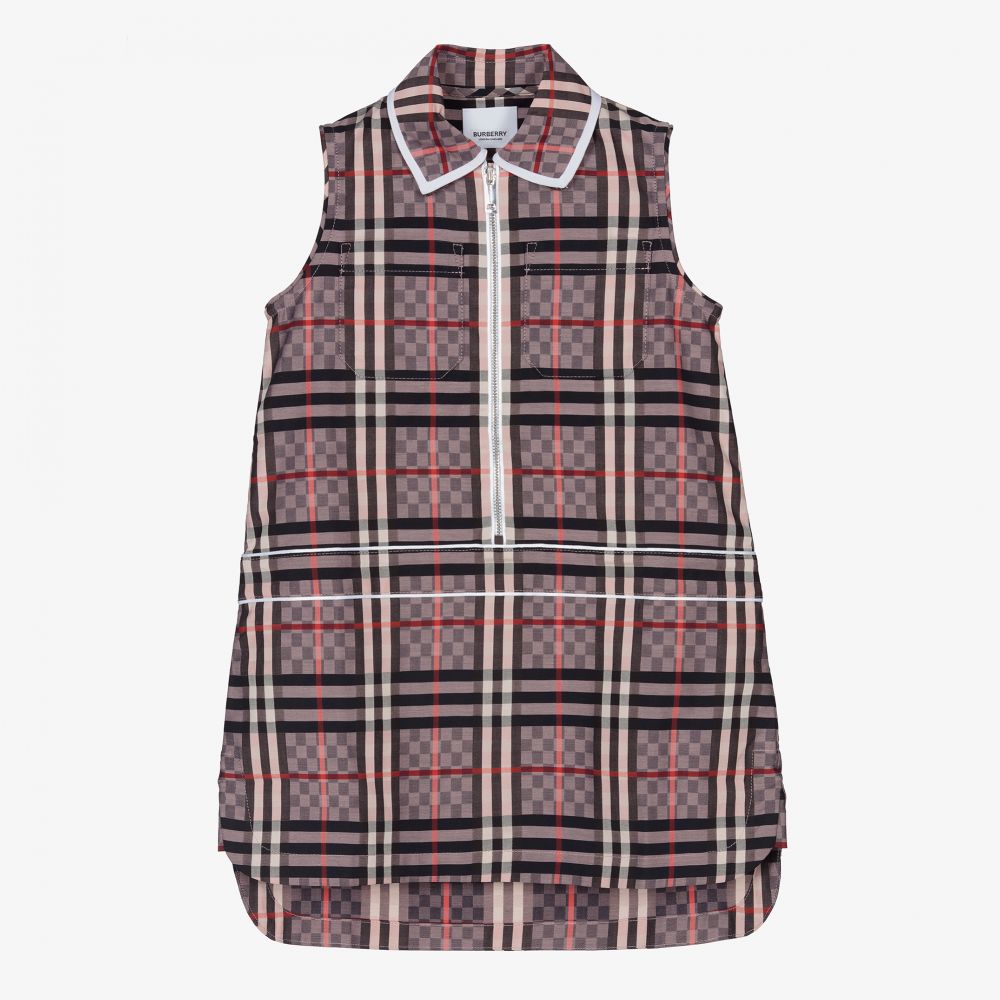 Burberry - Girls Pink Cotton Dress | Childrensalon