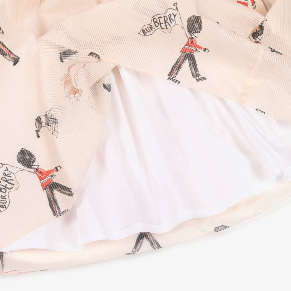 Burberry-Girls Pink Cotton Dress with King's Guard Print | Childrensalon Outlet