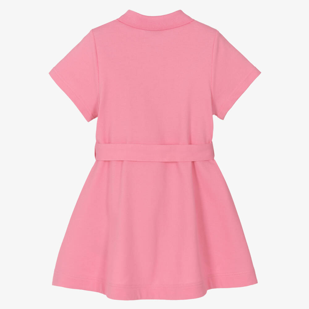 Burberry-Girls Pink Cotton Piqué Dress | Childrensalon Outlet