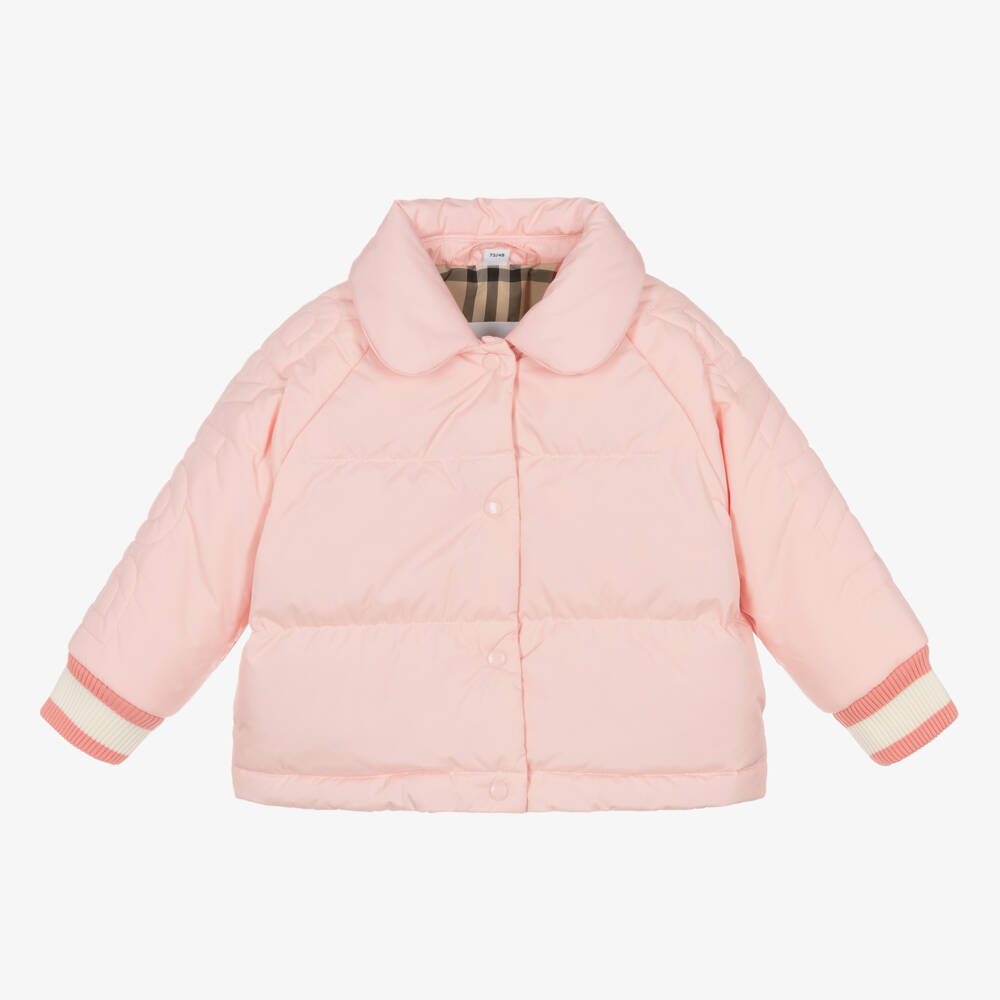 Burberry-Girls' Pink Cozy Down Jacket | Childrensalon Outlet