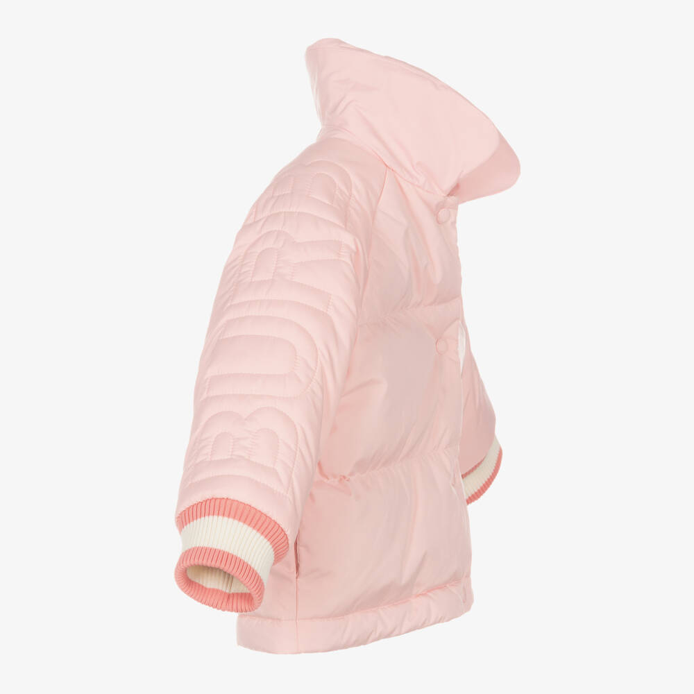 Burberry-Girls' Pink Cozy Down Jacket | Childrensalon Outlet