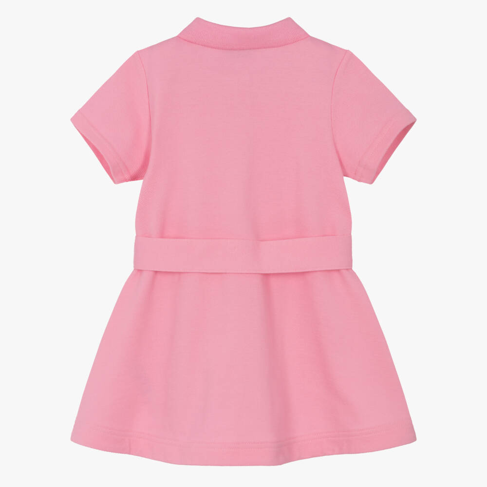 Burberry-Girls Pink Polo Dress with Belt | Childrensalon Outlet