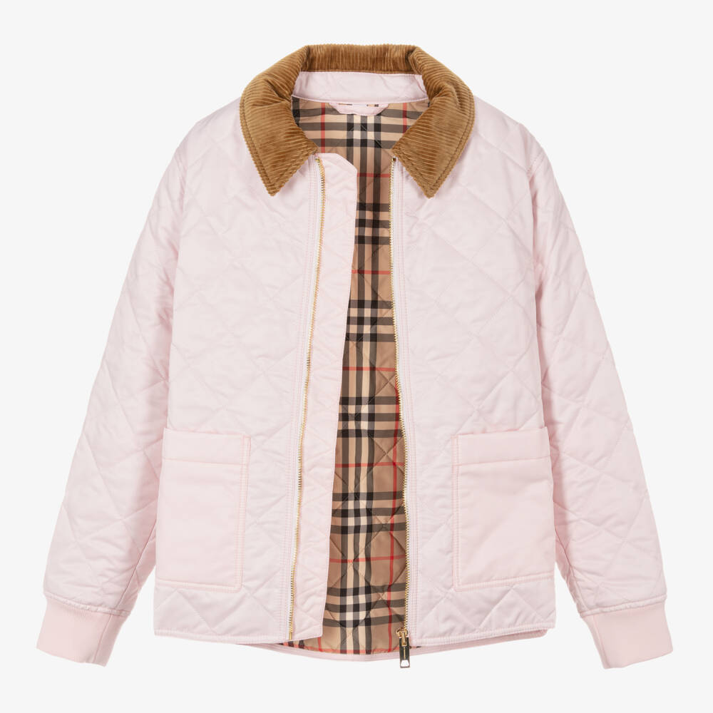 Burberry-Винтажная стеганая куртка розовая для девочек | Childrensalon Outlet