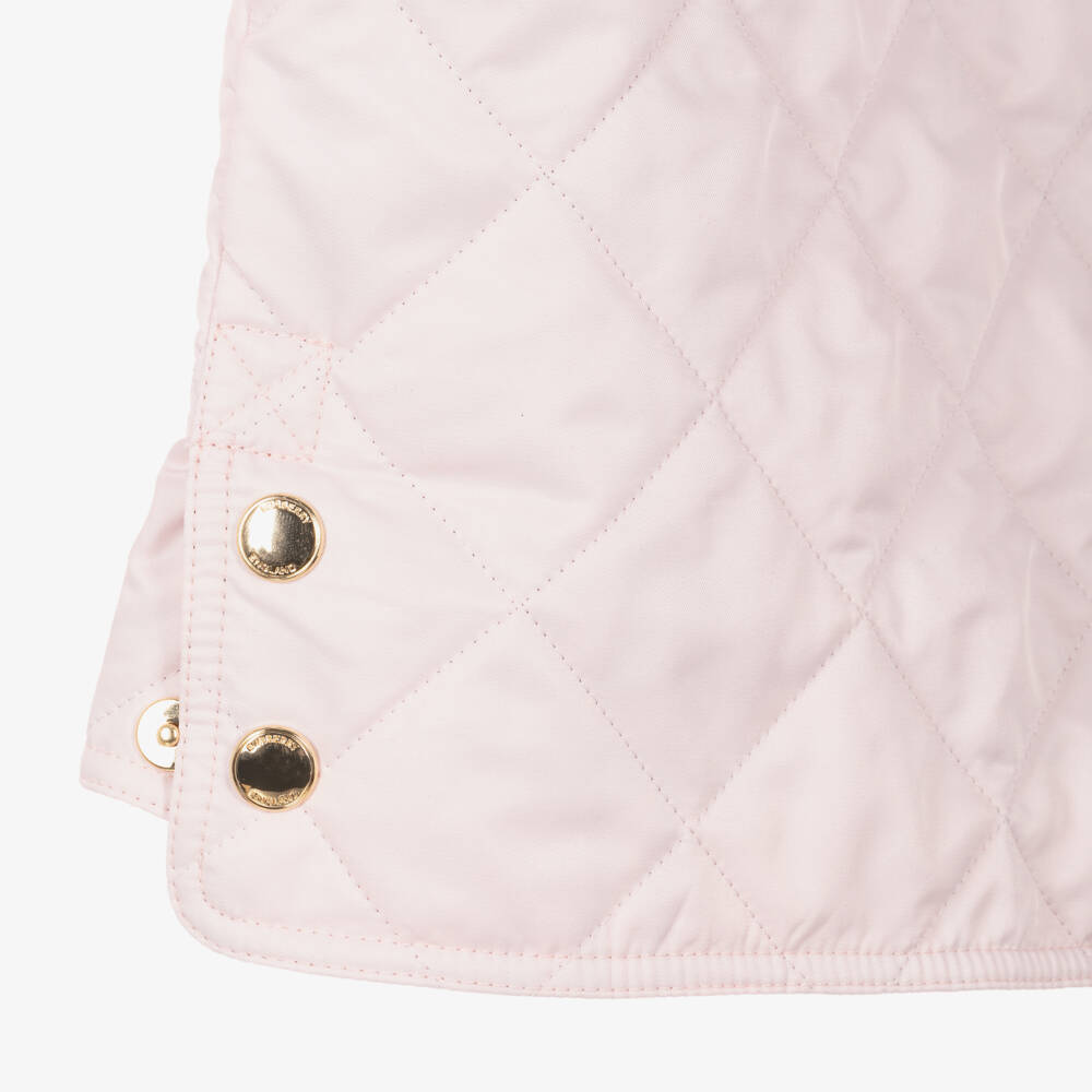 Burberry-Винтажная стеганая куртка розовая для девочек | Childrensalon Outlet