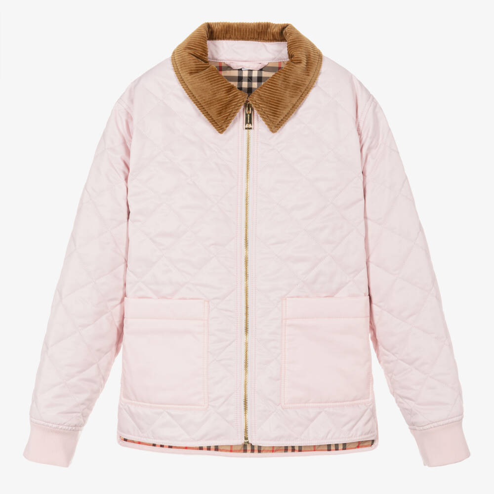 Burberry-Girls Pink Quilted Vintage Jacket | Childrensalon Outlet