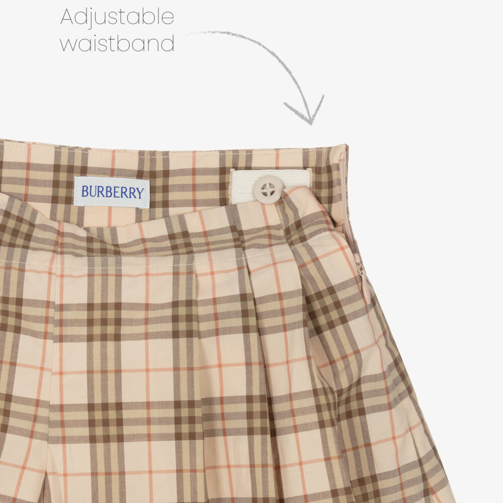 Burberry-Плюшевые клетчатые хлопковые брюки для девочек | Childrensalon Outlet