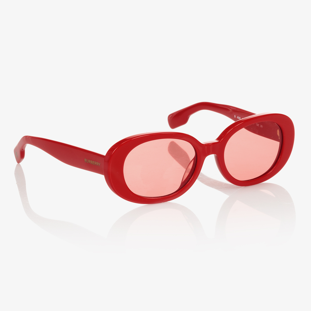 Burberry - نظارات شمسية لون أحمر للبنات | Childrensalon