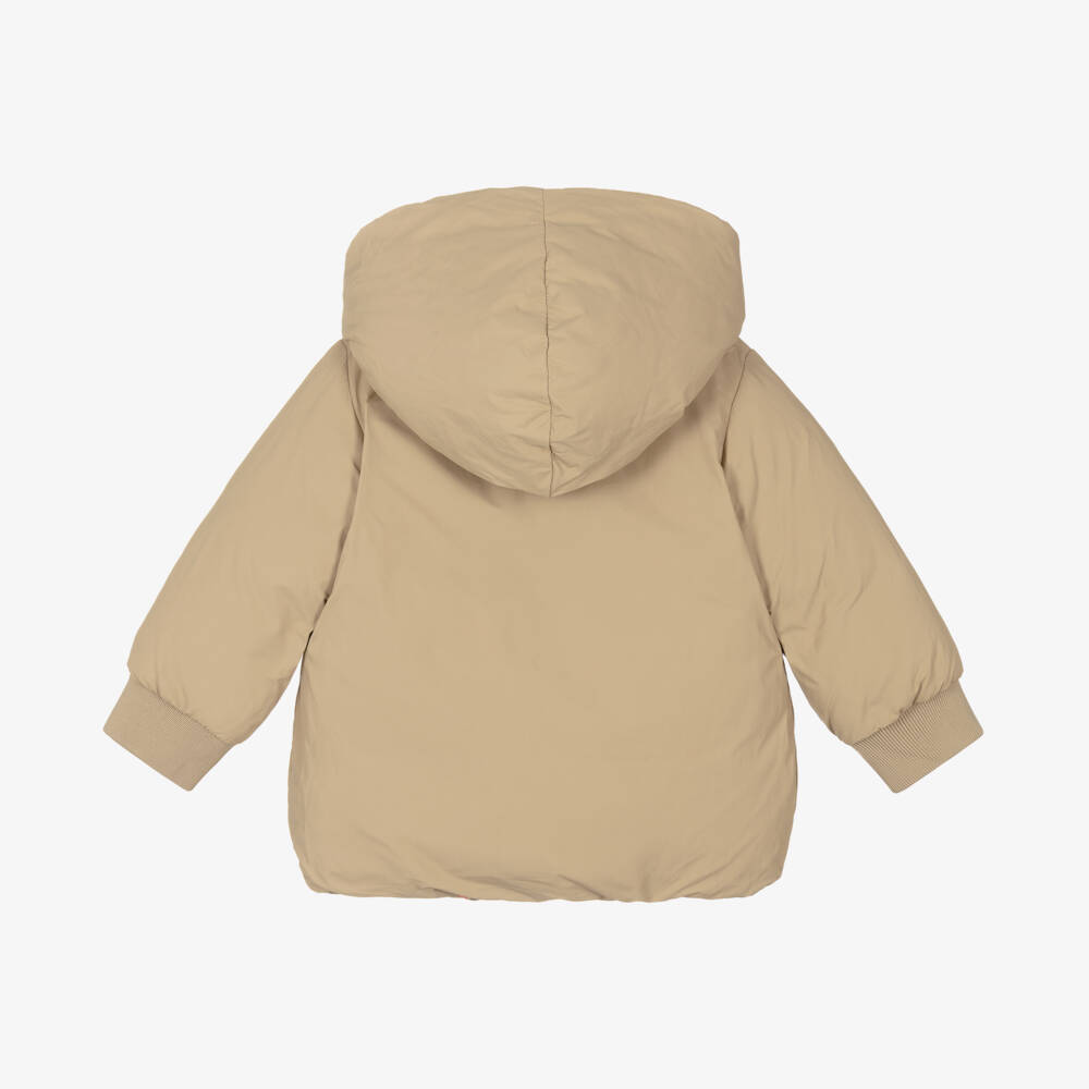 Burberry-Girls Reversible Beige Check Jacket | Childrensalon Outlet