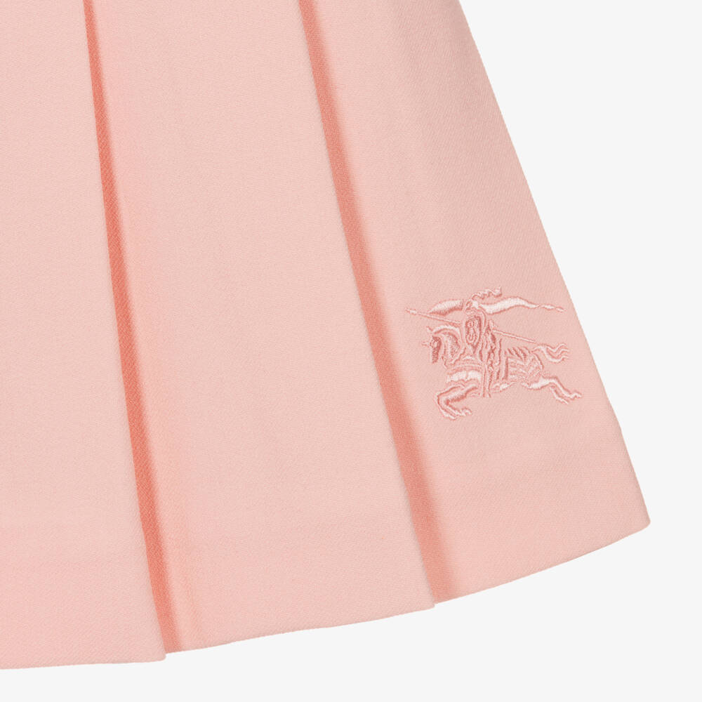 Burberry-Girls Rosy Twill Accordion Skirt | Childrensalon Outlet