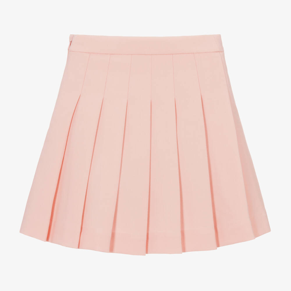 Burberry-Girls Rosy Twill Accordion Skirt | Childrensalon Outlet