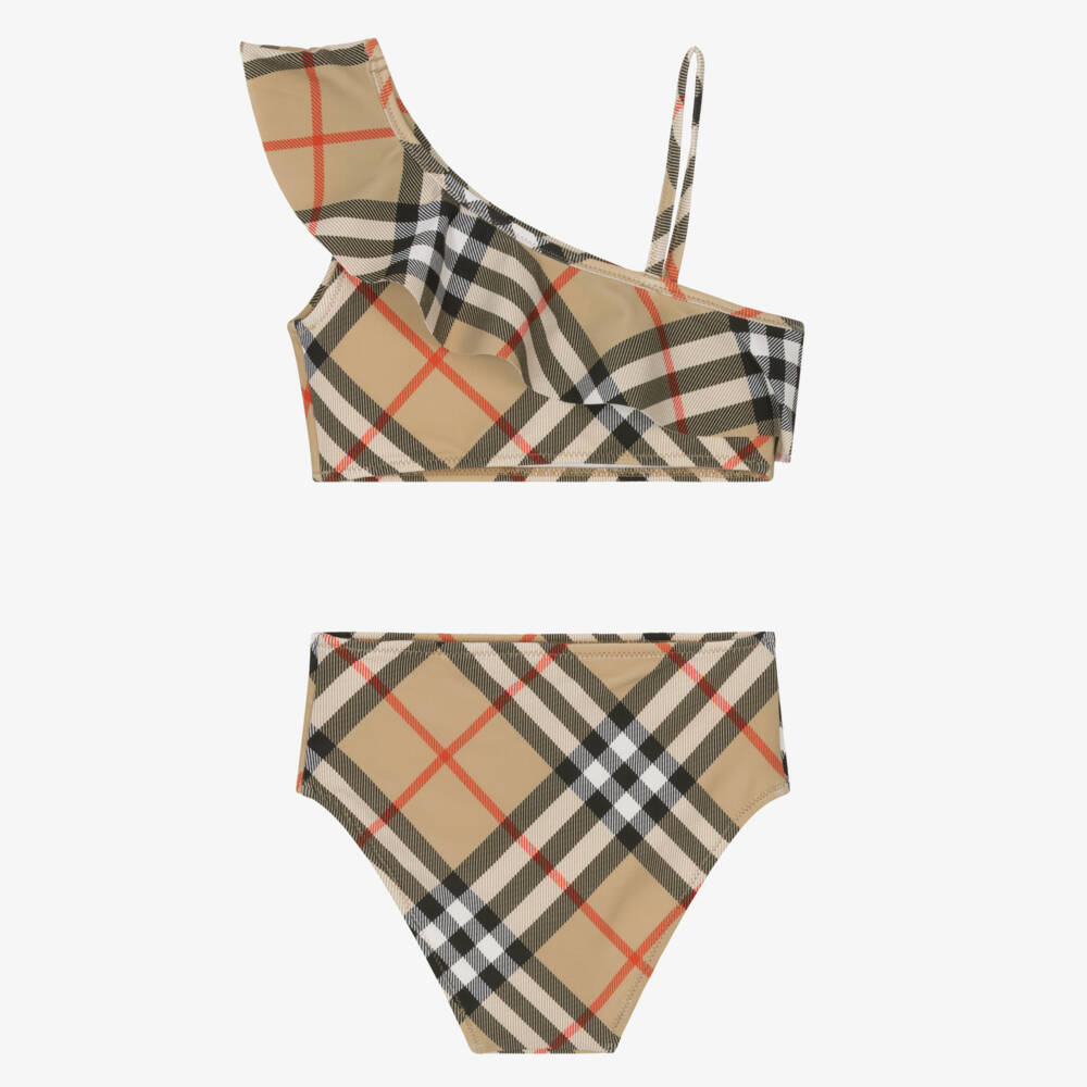 Burberry-Girls Sand Check Swim Set | Childrensalon Outlet