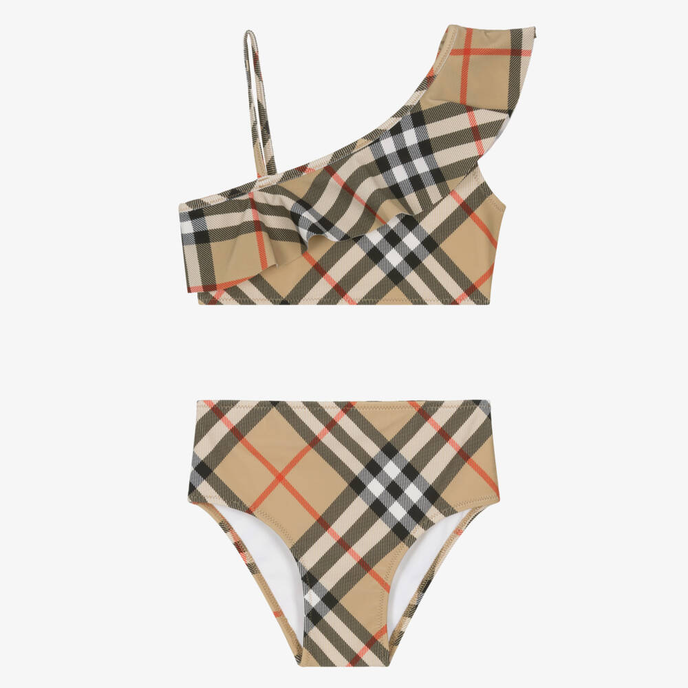 Burberry-Girls Sand Check Swim Set | Childrensalon Outlet