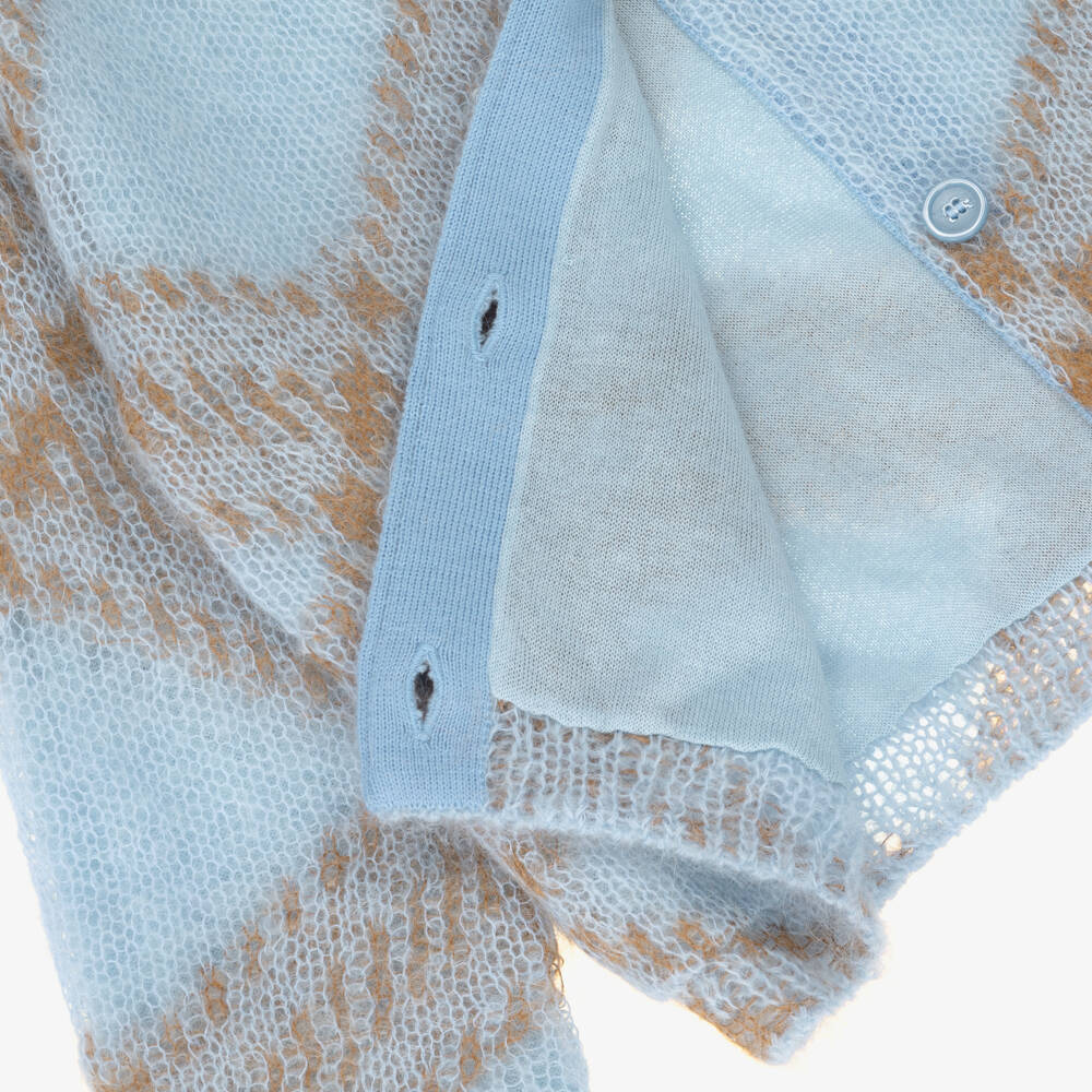 Burberry-Голубой кардиган из мохера и шерсти для девочек | Childrensalon Outlet