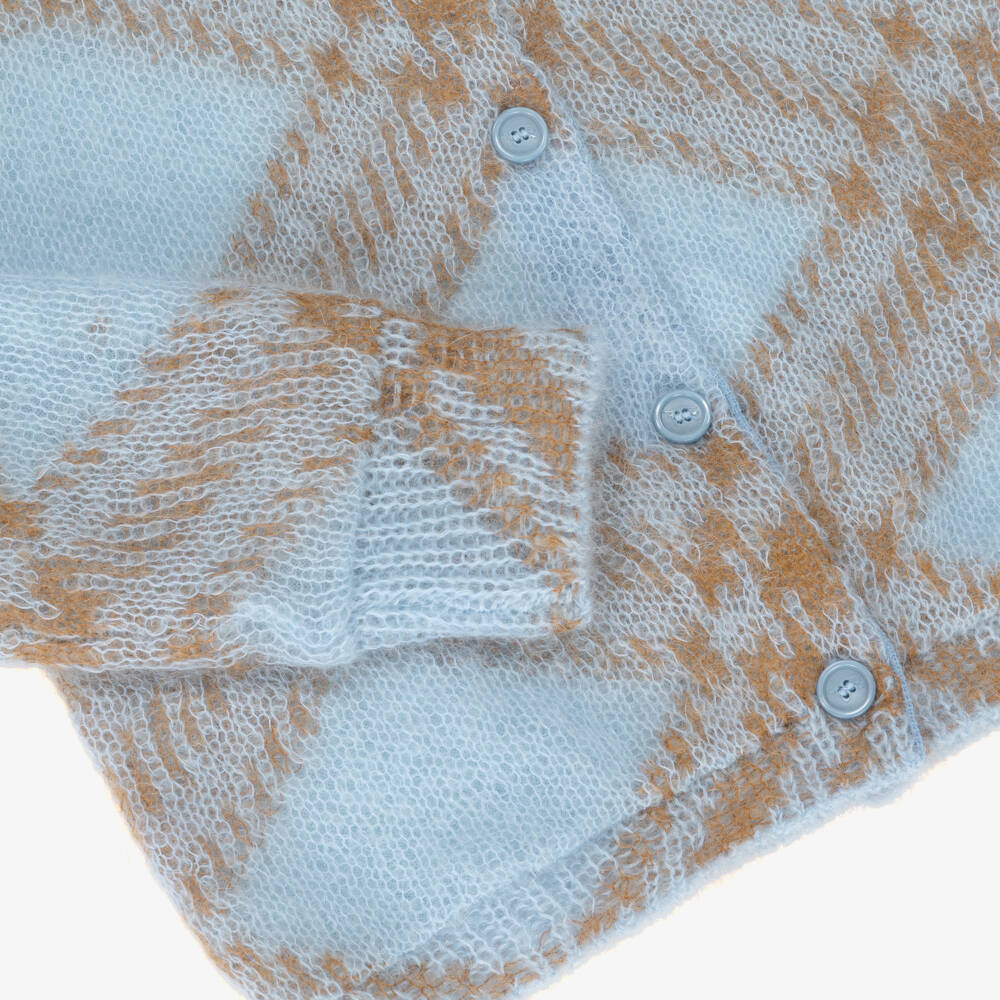 Burberry-Голубой кардиган из мохера и шерсти для девочек | Childrensalon Outlet