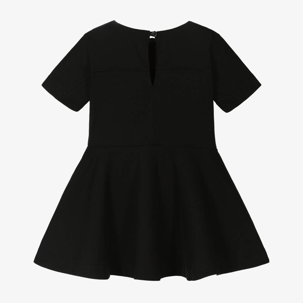 Burberry-Girls Soft Black Cotton Frock | Childrensalon Outlet