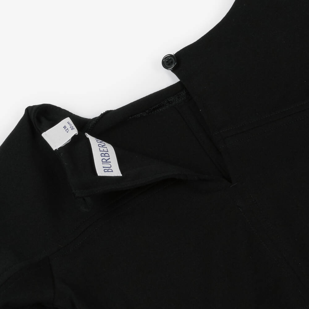 Burberry-Girls Soft Black Cotton Frock | Childrensalon Outlet