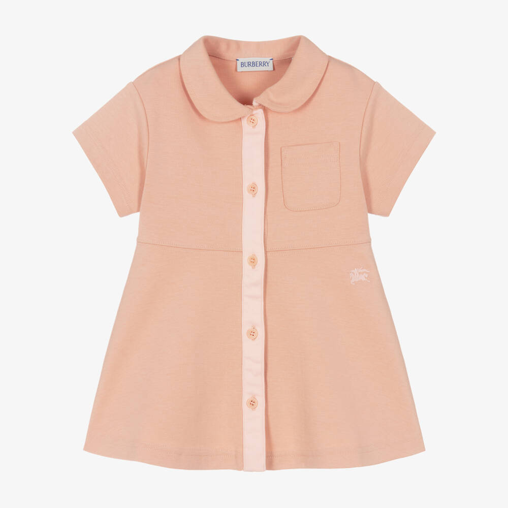 Burberry-Платье из мягкого розового трикотажа для девочек | Childrensalon Outlet
