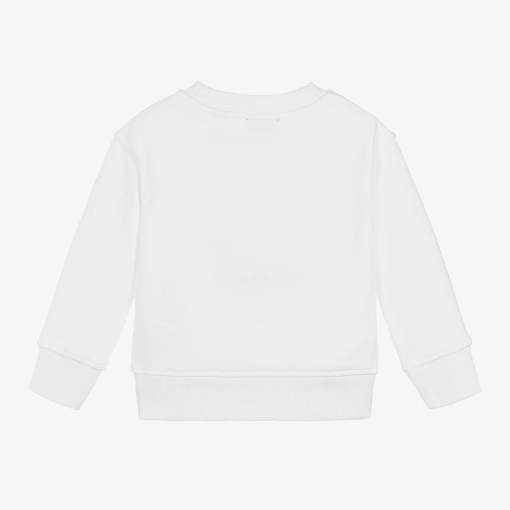 Burberry-بلوزة قطنية ناعمة بيضاء للبنات | Childrensalon Outlet