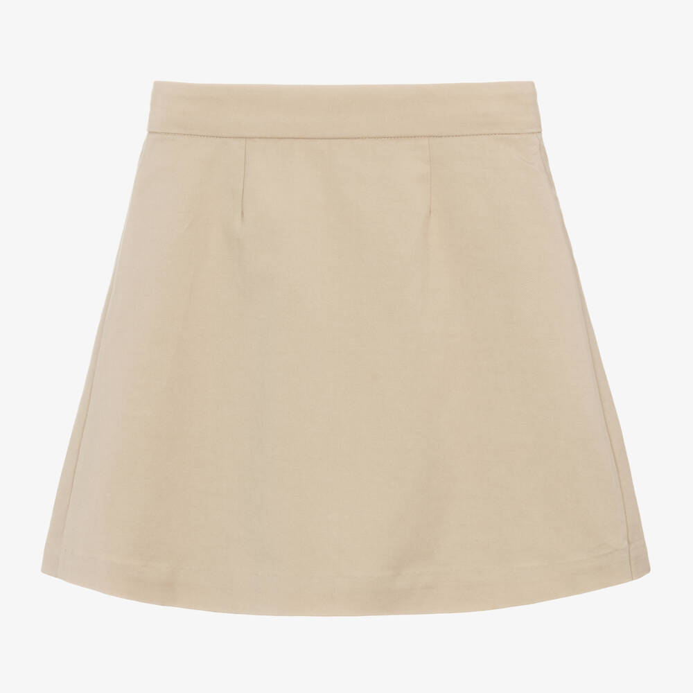 Burberry-Girls Stone Pleated Wrap Skirt | Childrensalon Outlet