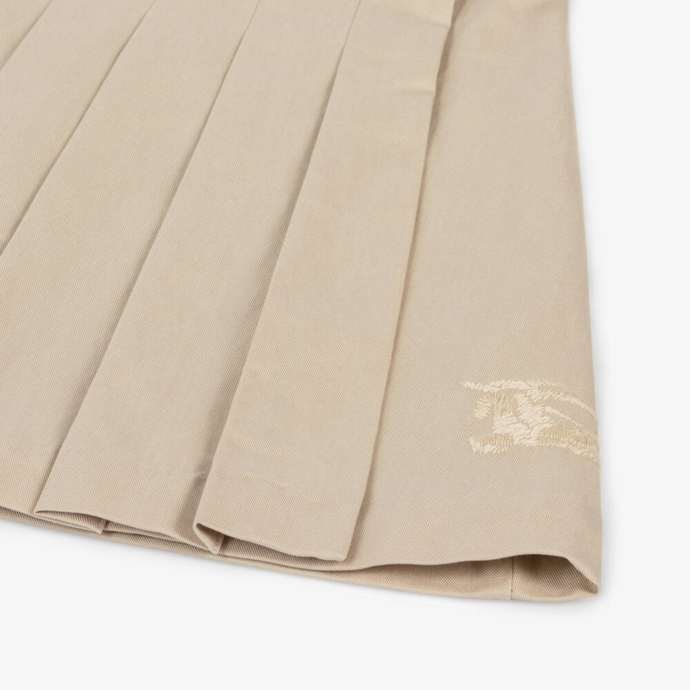 Burberry-Girls Stone Pleated Wrap Skirt | Childrensalon Outlet