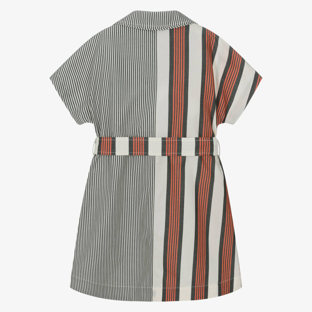 Burberry-Girls Striped Shirt Dress with Tie | Childrensalon Outlet