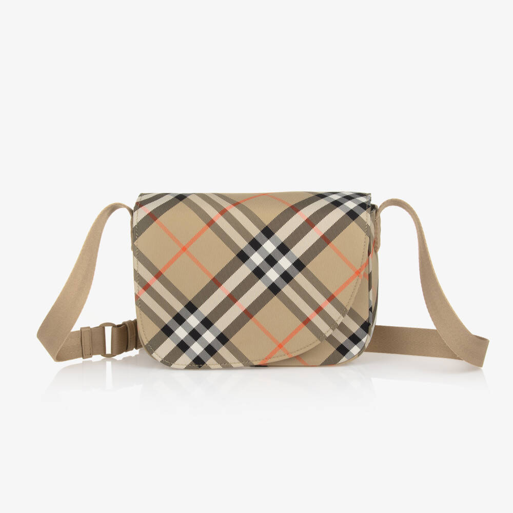 Burberry-Girls Tan Plaid Shoulder Bag | Childrensalon Outlet