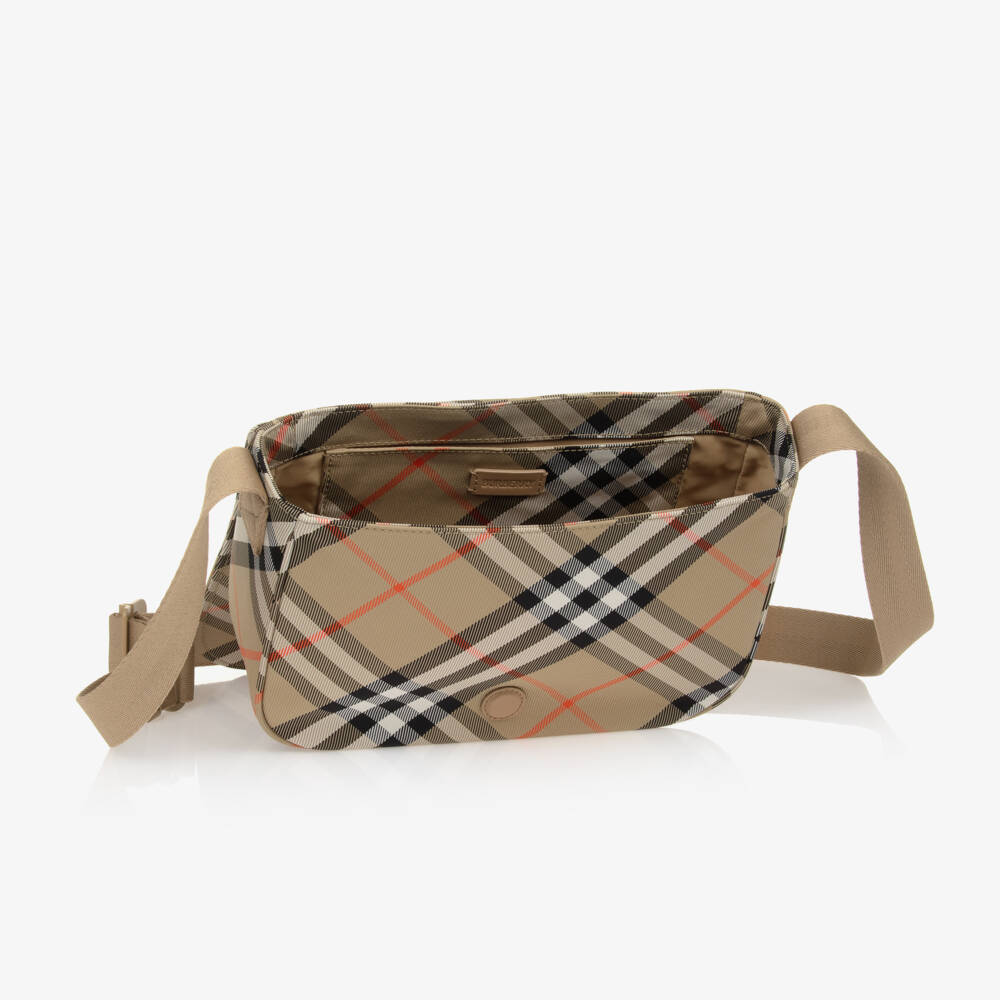 Burberry-Girls Tan Plaid Shoulder Bag | Childrensalon Outlet