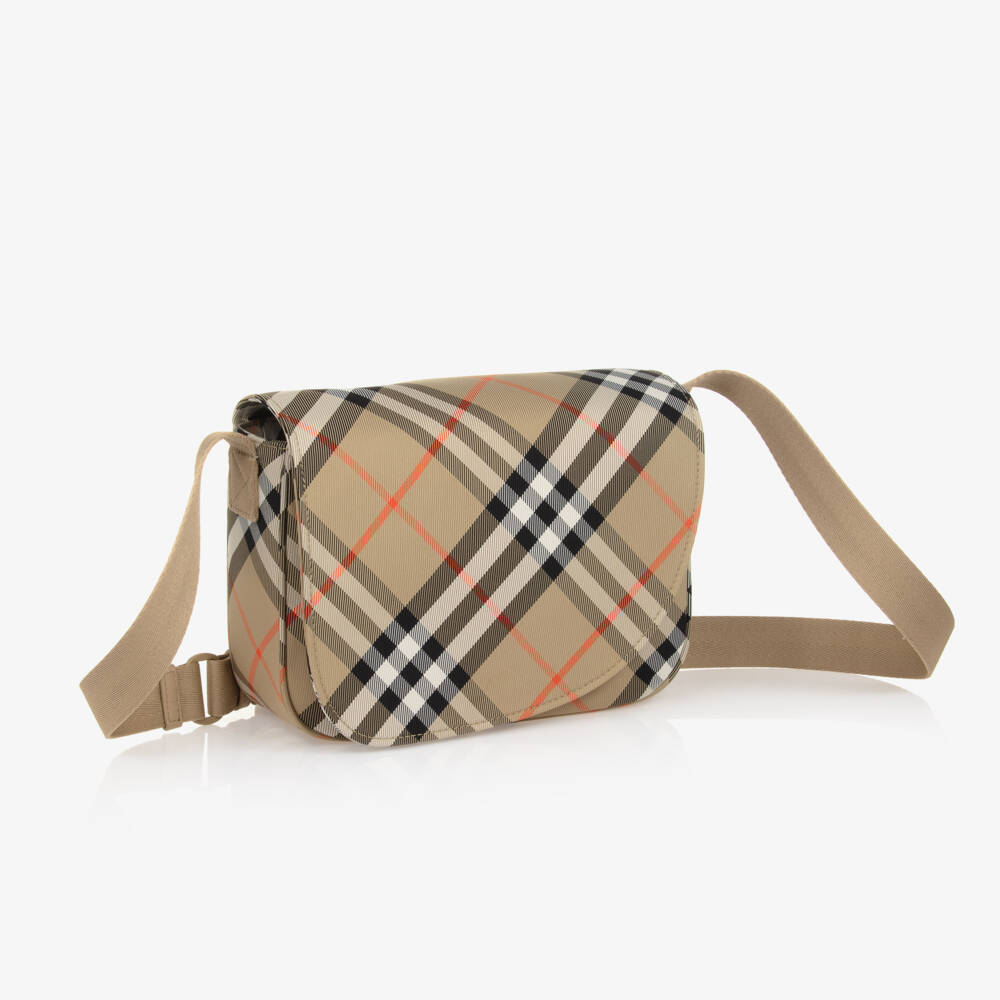 Burberry-Girls Tan Plaid Shoulder Bag | Childrensalon Outlet