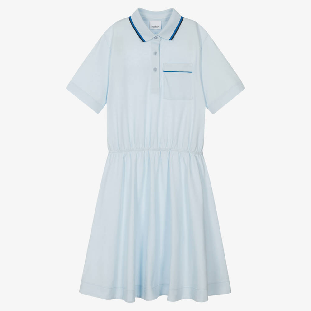 Burberry-Girls Varsity Blue Polo Frock | Childrensalon Outlet