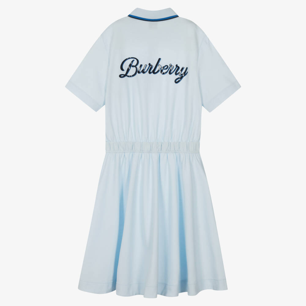 Burberry-Girls Varsity Blue Polo Frock | Childrensalon Outlet
