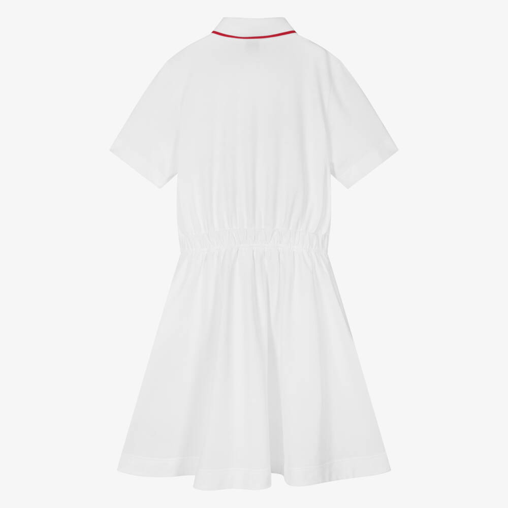 Burberry-Girls Varsity-Inspired White Polo Dress | Childrensalon Outlet