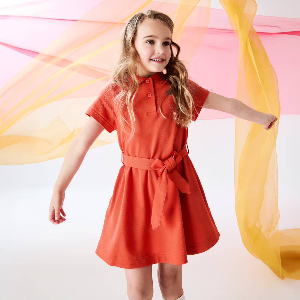 Burberry-Girls Vibrant Cotton Polo Frock | Childrensalon Outlet