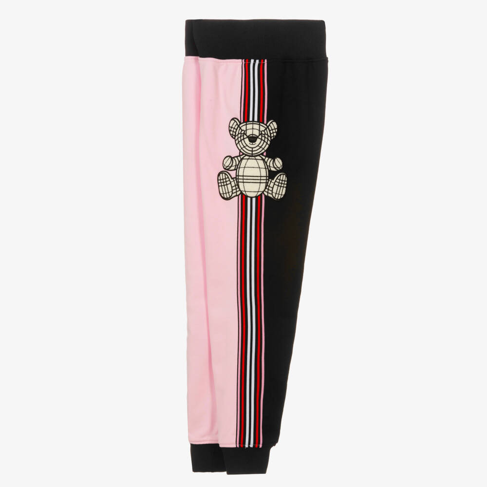 Burberry-بنطلون رياضي وردي زاهي للبنات مع تصميم دب | Childrensalon Outlet