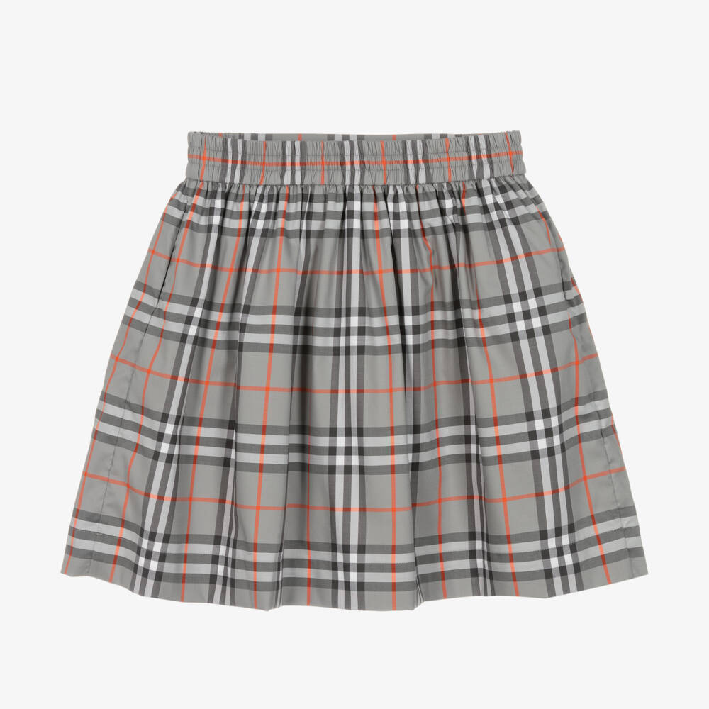 Burberry-Girls Vintage Plaid Cotton Skirt | Childrensalon Outlet