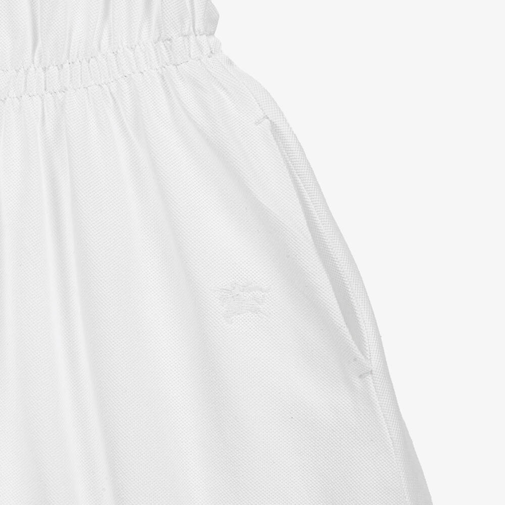 Burberry-Girls White Check Polo Dress | Childrensalon Outlet